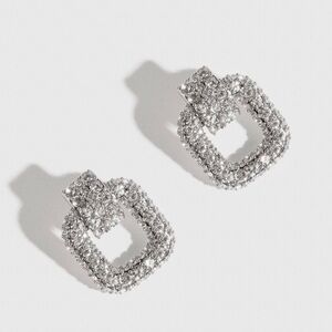 Drae Collection‎ Silver Crystal Earrings BNWT